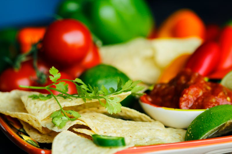 Fresh guacamole with crispy tortilla chips